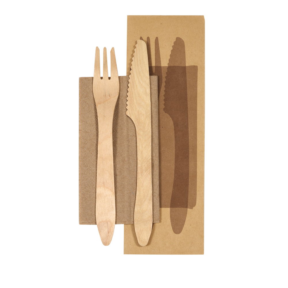 Holzbesteckset 19 cm, gewachst