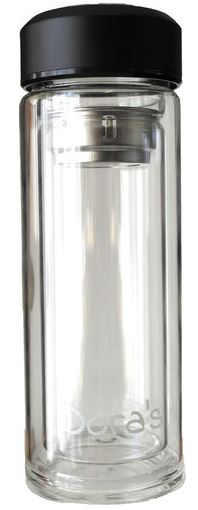 Glas Thermoflasche 300 ml mit Einhandverschluss (2 Stk.)