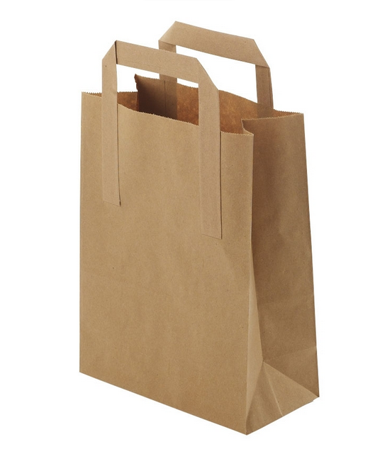 Papier Shoppertasche braun, 32+16x44 cm