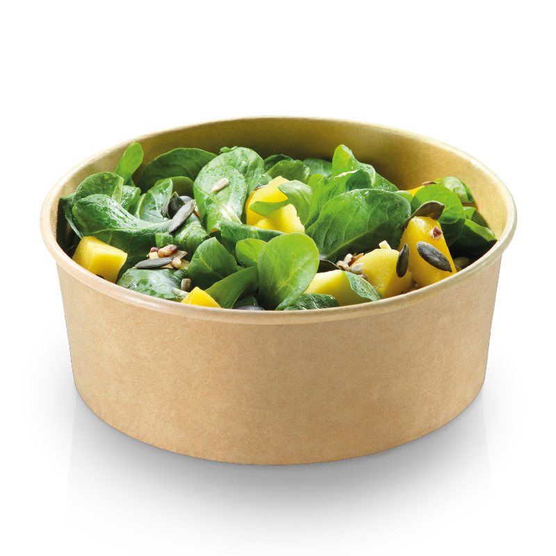 naturesse Karton Salatschale Kraft/PLA 680 ml, Ø15,0x6,0cm