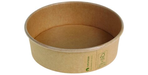 naturesse Karton Salatschale Kraft/PLA 1000 ml, Ø15,0x7,8 cm