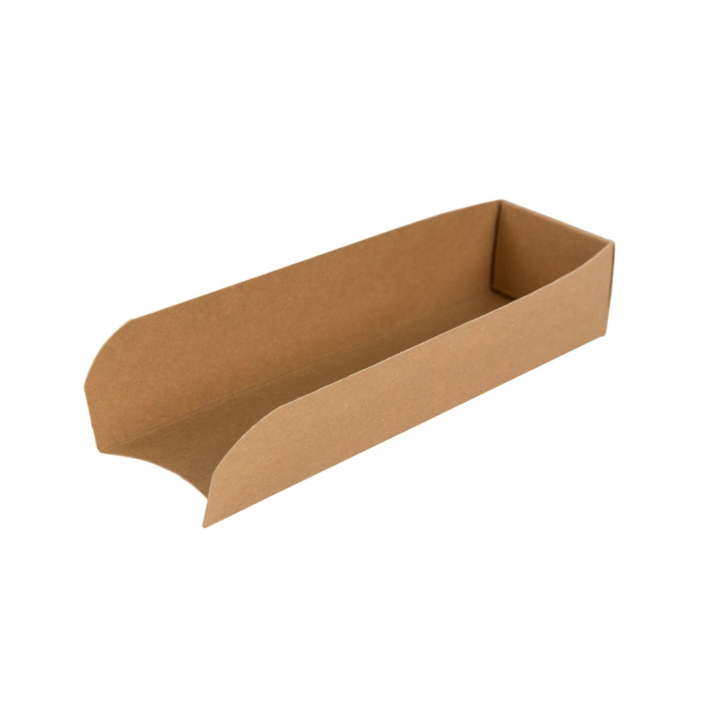 Karton-Hot-Dog-Schale 18 x 5 cm, braun, faltbar (500 St.) 