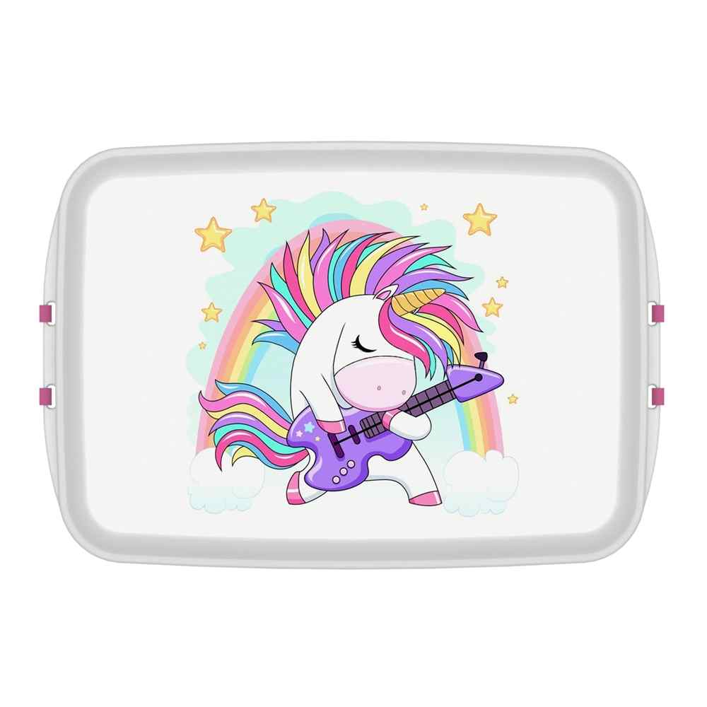 Biodora Lunchbox mit Druck Einhorn 12x18x5 cm