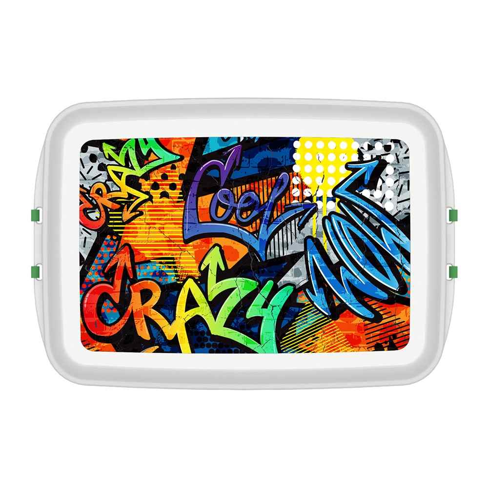 Biodora Lunchbox mit Druck Graffiti 12x18x5 cm