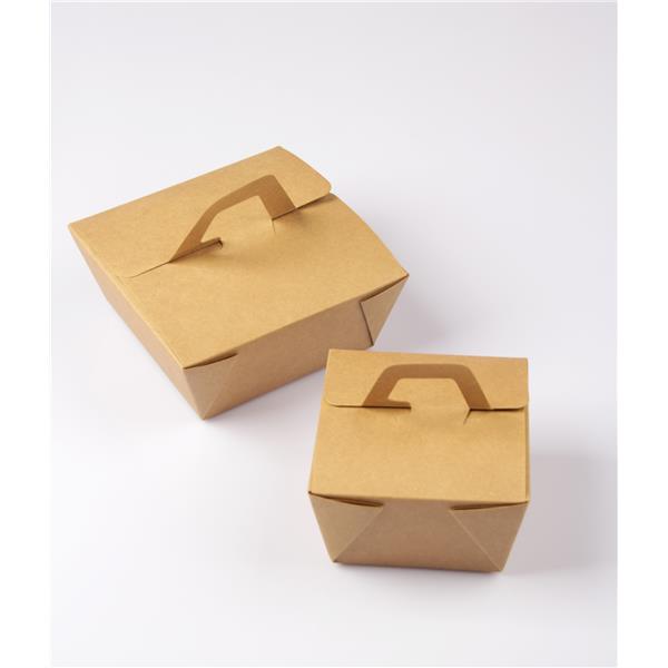 naturesse Take-Away Box mit Henkel, PLA-Beschichtung 11x11x6,5 cm (500 Stk.)