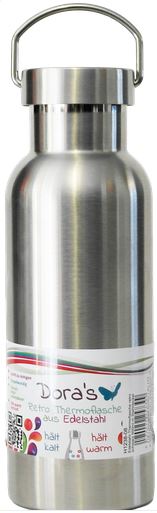 Edelstahl Thermoflasche Stahl 500ml mit Stahldeckel (2 Stk.)