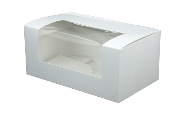 2er Cupcake Boxen mit Fenster, 18x11x8cm