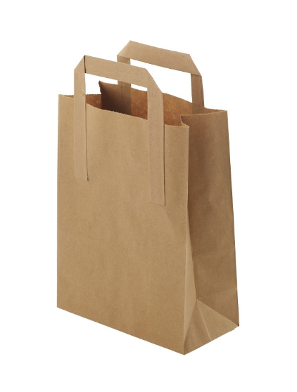 Papier Shoppertasche braun, 26+11,5x33 cm